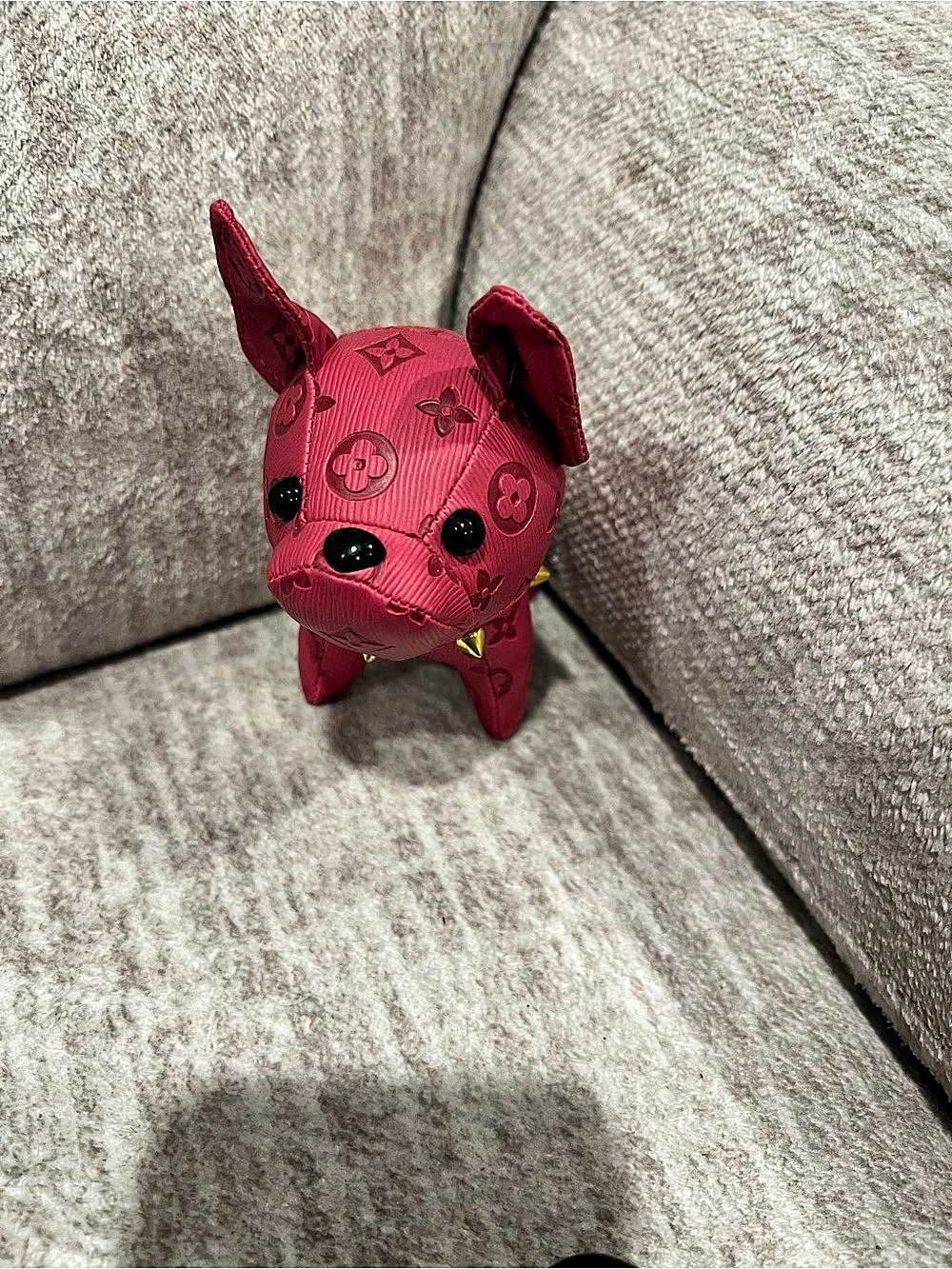 Dog Bag Charm Key Holder Pink